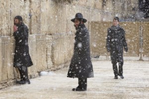 Men at the Western Wall